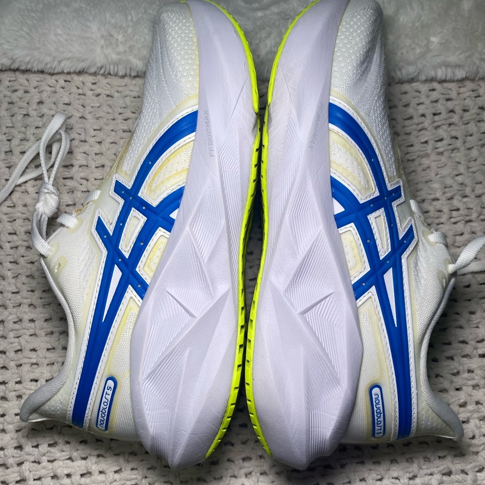 Asics Women's White and Blue Sneakers - Picture 3 of 10